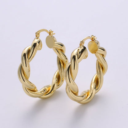 Gold Twisted Hoop Earrings, Bold Gold Hoop Earrings, Chunky Earrings, Statement Hoops, 14k Gold Filled Hoops Earring gift for her Q-518 to Q-520