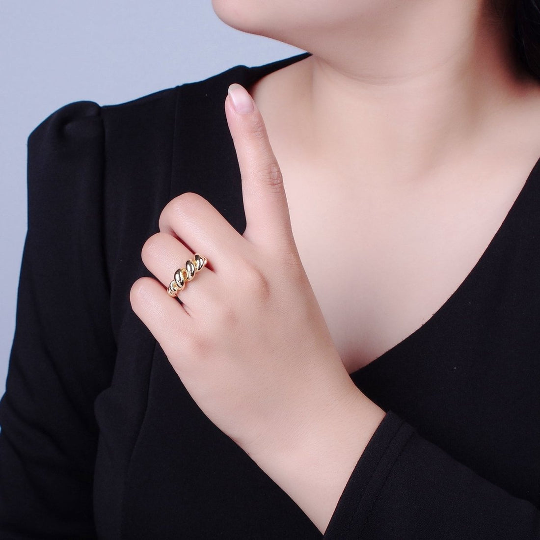 Gold Twisted Ring, Twist Ring, Spiral Gold Ring, Twined Ring Midi Ring Stackable Jewelry O-779