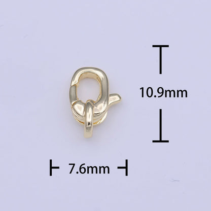 Gold Unique 11mm x 7.5mm Lobster Claw Clasps Jewelry Making Closure Supply | K-272
