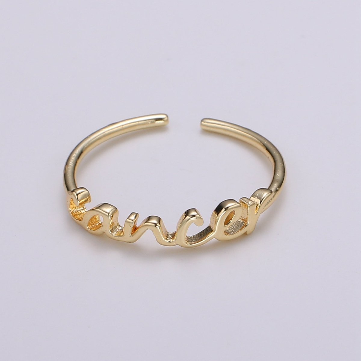 Gold Zodiac Ring Words Gold Ring, Astrology Horoscope Ring Birthday Personalized Gift Open Adjustable Ring for Stacking Ring Midi Ring R-422-R-433