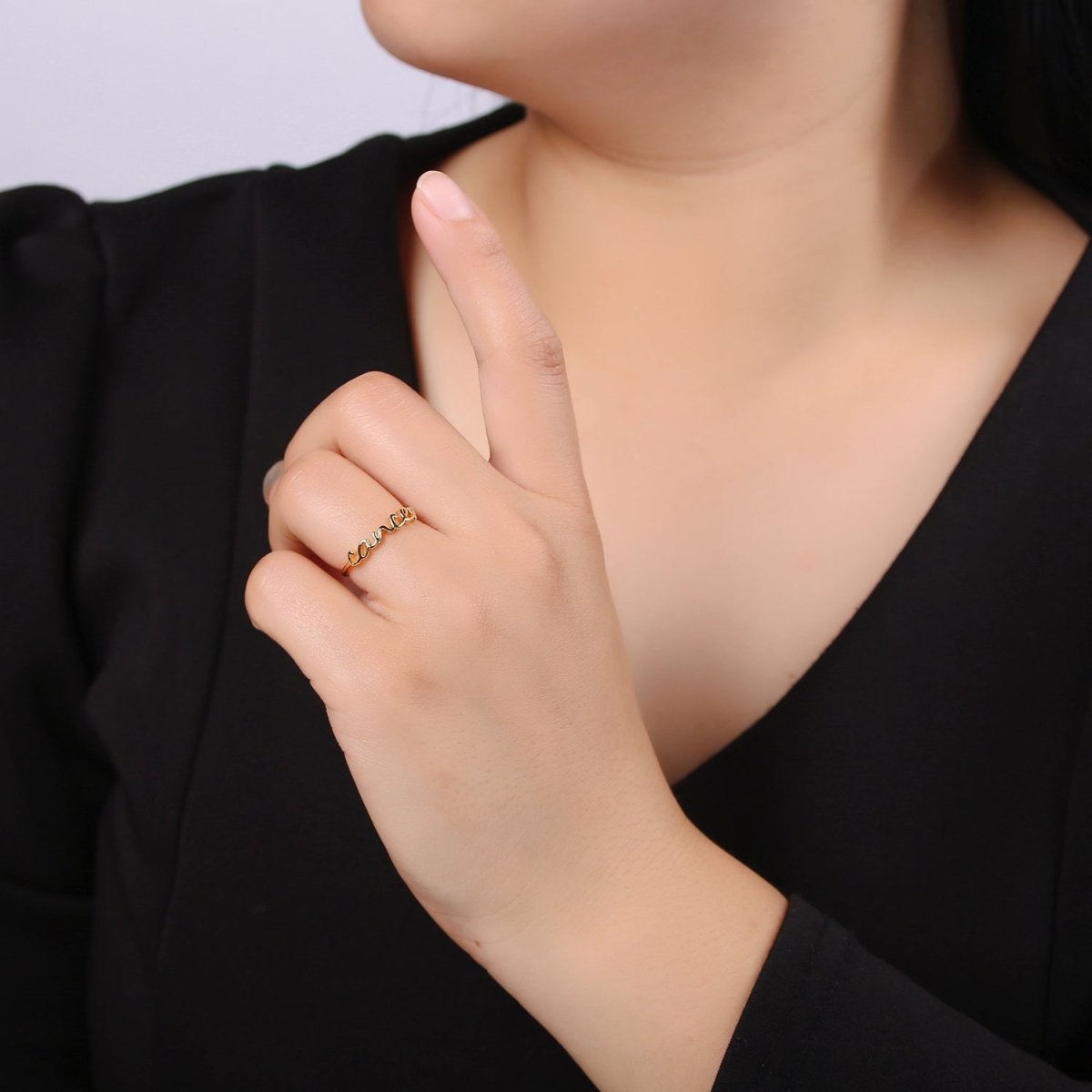 Gold Zodiac Ring Words Gold Ring, Astrology Horoscope Ring Birthday Personalized Gift Open Adjustable Ring for Stacking Ring Midi Ring R-422-R-433