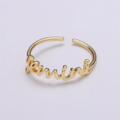 Gold Zodiac Ring Words Gold Ring, Astrology Horoscope Ring Birthday Personalized Gift Open Adjustable Ring for Stacking Ring Midi Ring R-422-R-433
