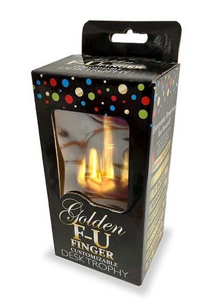 Golden F-U Finger Customizable Desk Trophy Fun Gift
