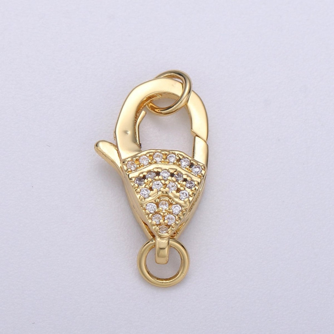 Golden Lobster Clasp Gold Filled with CZ Crystal For DIY Necklace Bracelet Jewelry Making  K-603