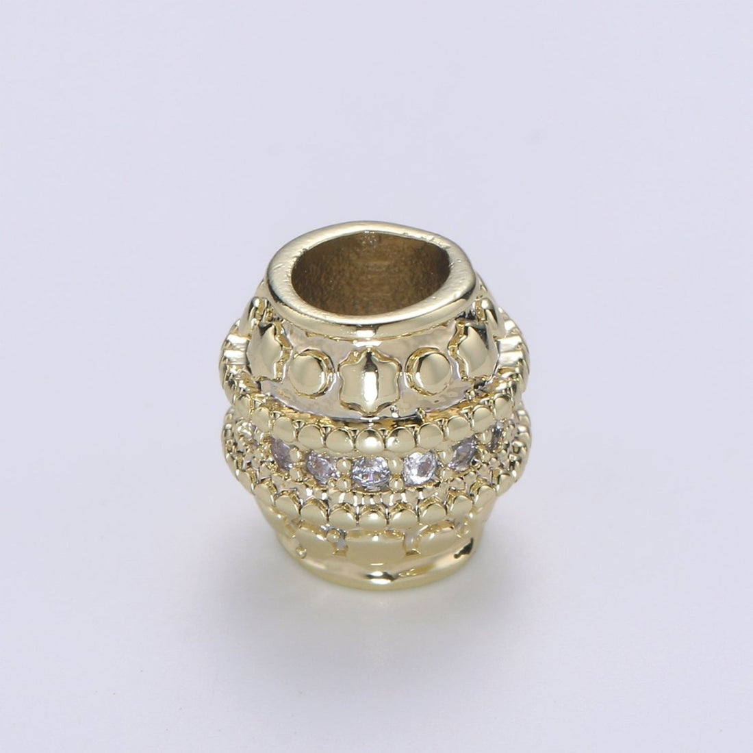 Golden Round Hive Shape Beads CZ Crystal Tiny Gold Filled Geometric Shape Jewelry Making Beads B-354