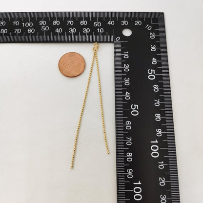 Golden Simple Chain Long Push Back Earring Back Gold Filled K-419