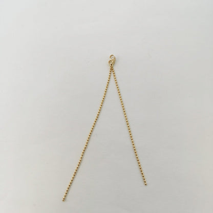 Golden Simple Chain Long Push Back Earring Back Gold Filled K-419