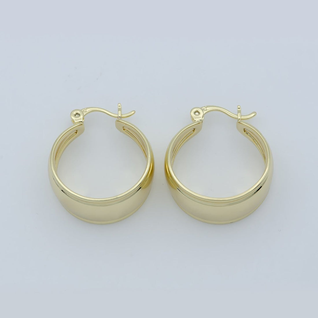 Golden Simple Round Huggies Earrings, Plain Gold Filled Geometric Formal/Casual Daily Wear Earring Jewelry P-256