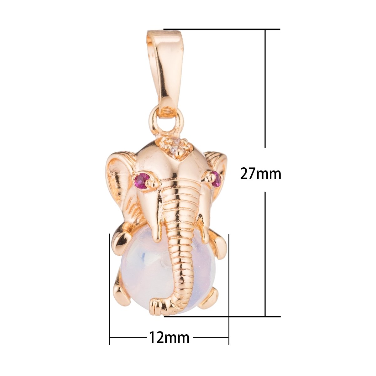 Gold/Rose Gold/Silver Baby Elephant Trunk Nature Ball Circus Jungle DIY Cubic Zirconia Necklace H-208 H-311