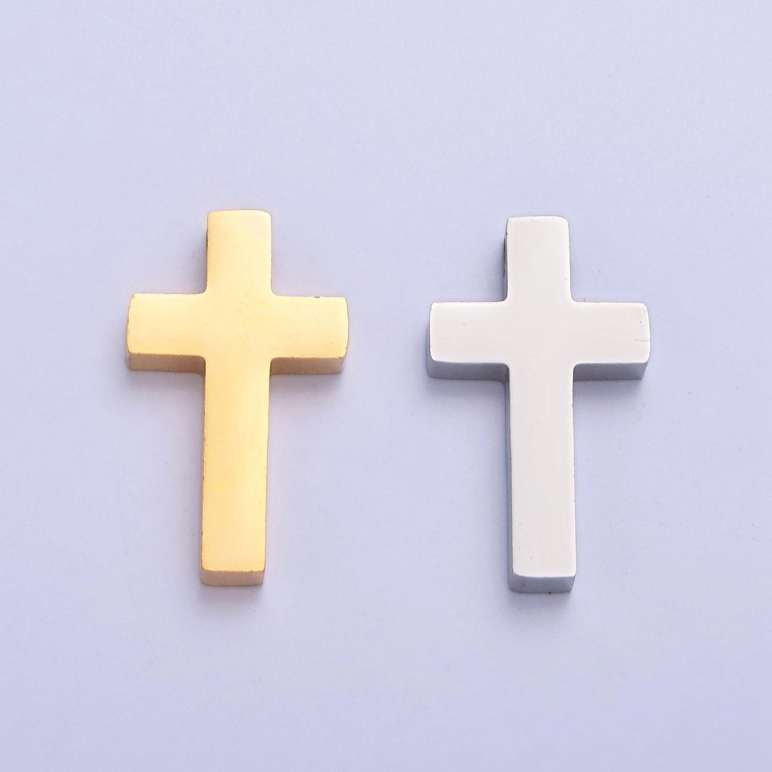 Gold/Silver Stainless Steel Religious Cross,  Minimalist Spacer Bead For Jewelry Making. W-839 W-840