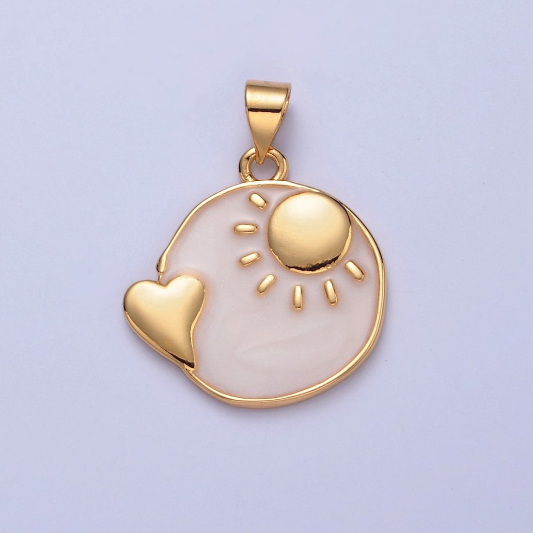 Good Morning Pendant Gold Sun Charm I-336