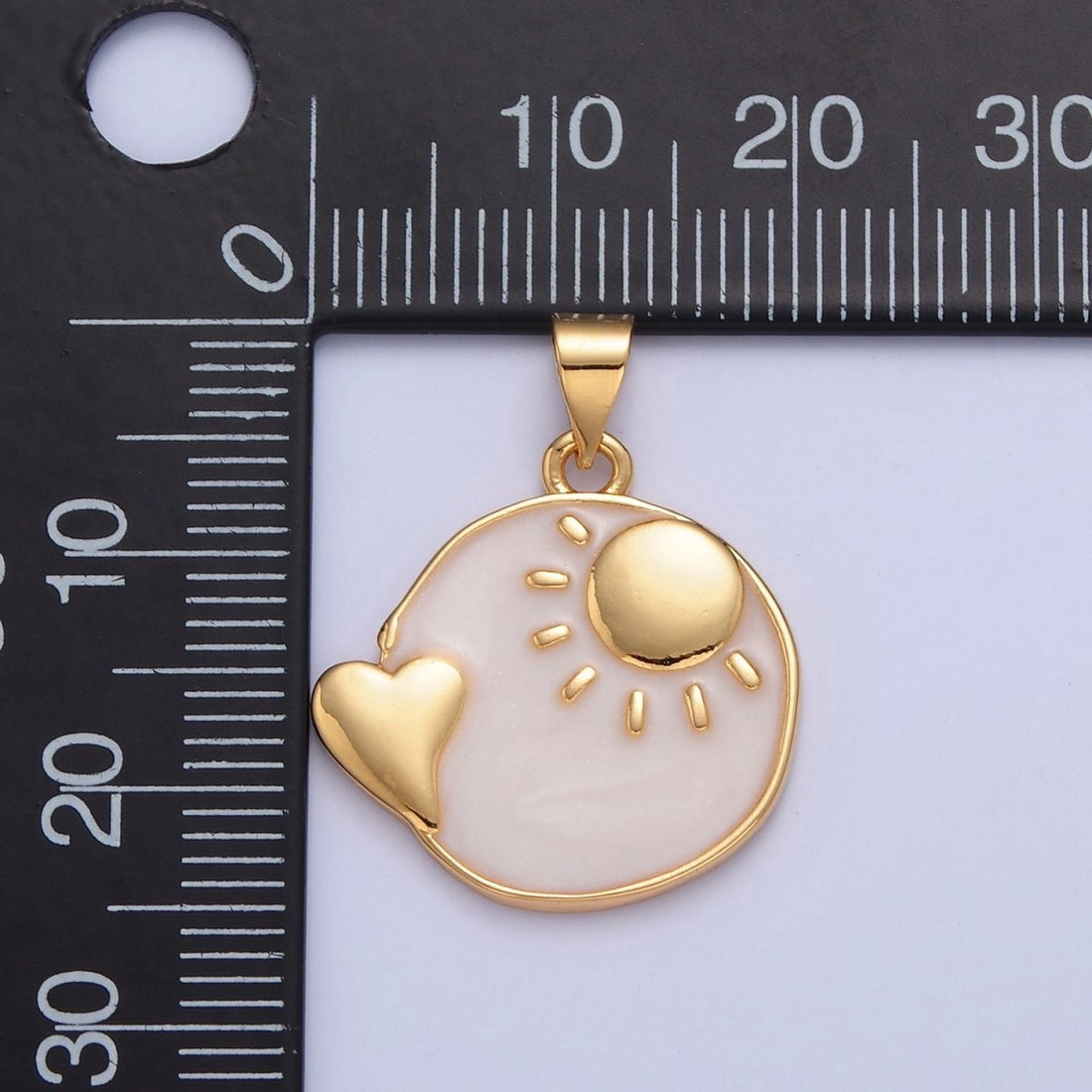 Good Morning Pendant Gold Sun Charm I-336