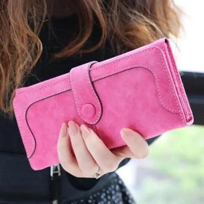 Gorgeous Matte Leather Long Wallet For Women And Lady Purse High Quality Female Wallets Card Holder Clutch Carteras