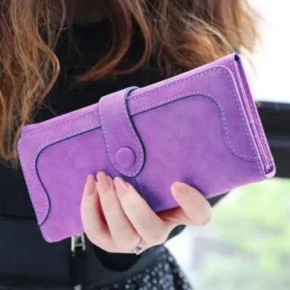 Gorgeous Matte Leather Long Wallet For Women And Lady Purse High Quality Female Wallets Card Holder Clutch Carteras