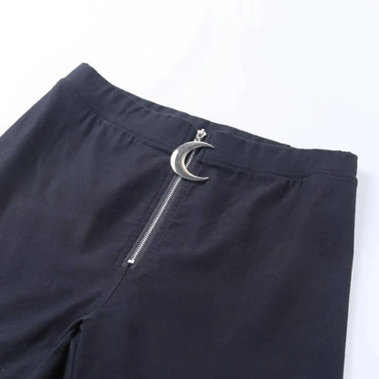 Gothic Crescent Moon Cutout Pants
