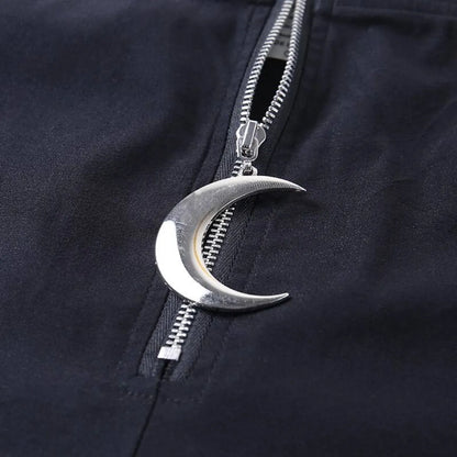 Gothic Crescent Moon Cutout Pants