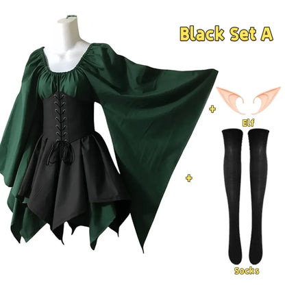 Gothic Elf Corset Dress – Medieval Fairy Lolita Cosplay