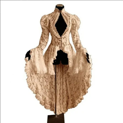 Gothic Lace Renaissance Dress – Vintage Medieval Cosplay