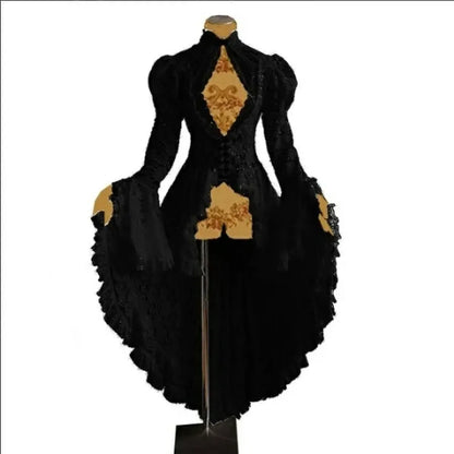Gothic Lace Renaissance Dress – Vintage Medieval Cosplay