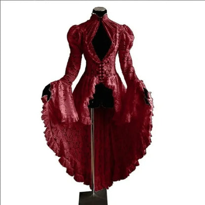 Gothic Lace Renaissance Dress – Vintage Medieval Cosplay