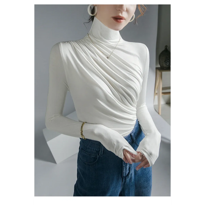 Gothic Pleated Turtleneck Top