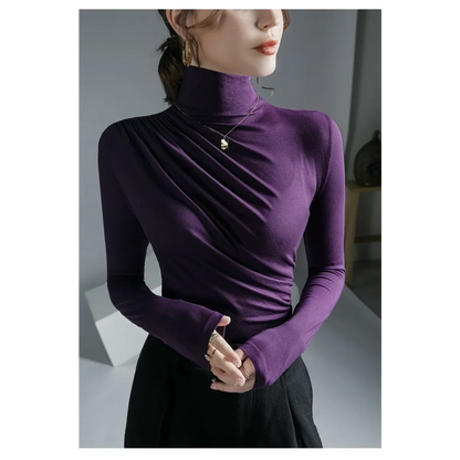 Gothic Pleated Turtleneck Top