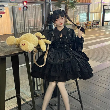 Gothic Victorian Lolita Dress - Punk Lace &amp; Bow