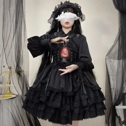 Gothic Victorian Lolita Dress - Punk Lace &amp; Bow