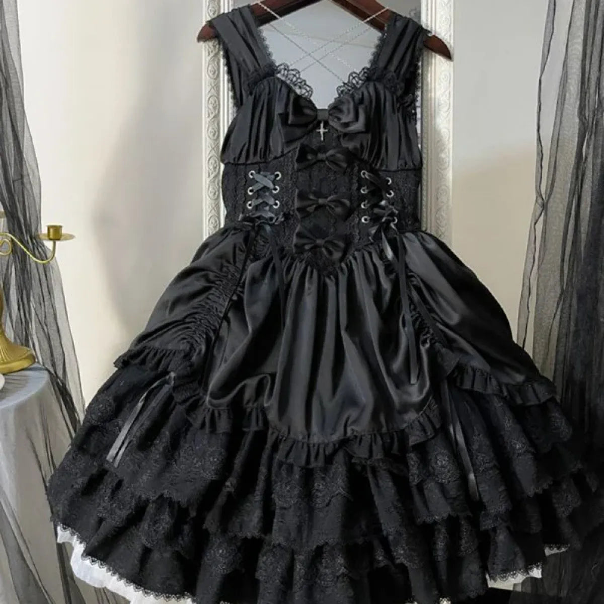 Gothic Victorian Lolita Dress - Punk Lace &amp; Bow