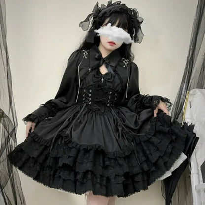 Gothic Victorian Lolita Dress - Punk Lace &amp; Bow