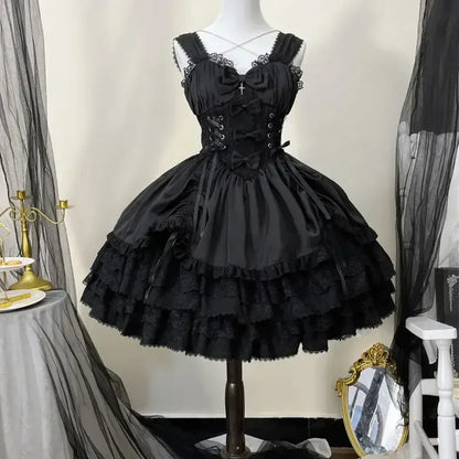 Gothic Victorian Lolita Dress - Punk Lace &amp; Bow