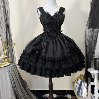 Gothic Victorian Lolita Dress - Punk Lace &amp; Bow