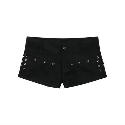 Gothic Y2K Denim Shorts – High Waist Harajuku Emo Style