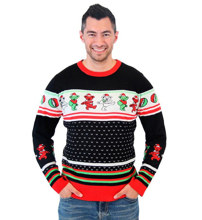 Grateful Dead Dancing Bears Ugly Christmas Sweater