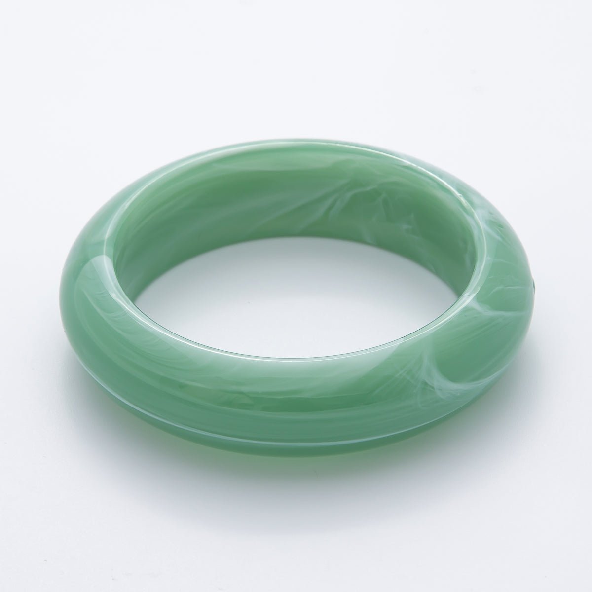 Green Solid Resin Acrylic Wide Bangle Bracelet | WA-3400 ~ WA-3412