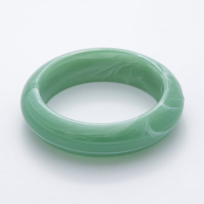 Green Solid Resin Acrylic Wide Bangle Bracelet | WA-3400 ~ WA-3412