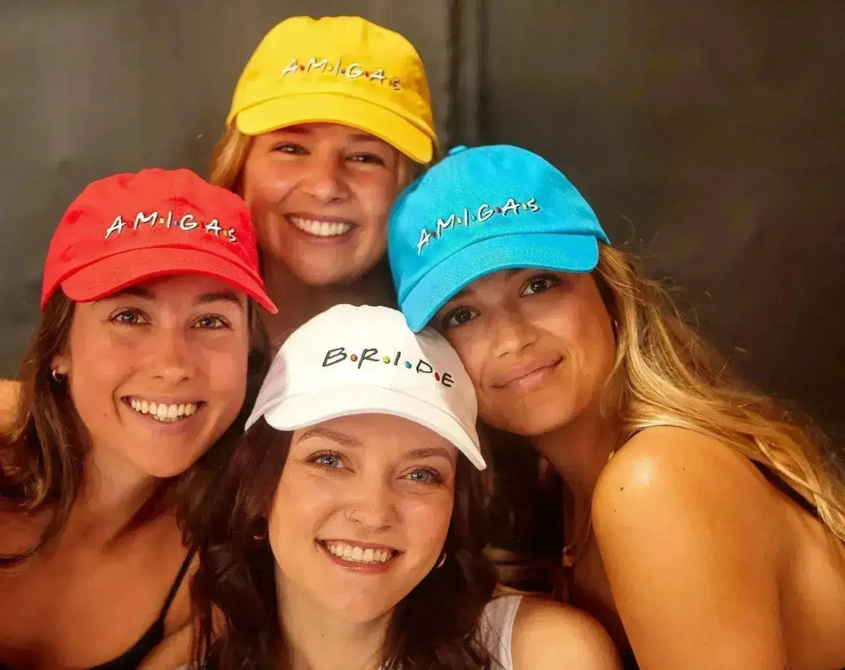 FRIENDS Bachelorette Hats - Bride &amp; Amigas Party Caps | Femstylo