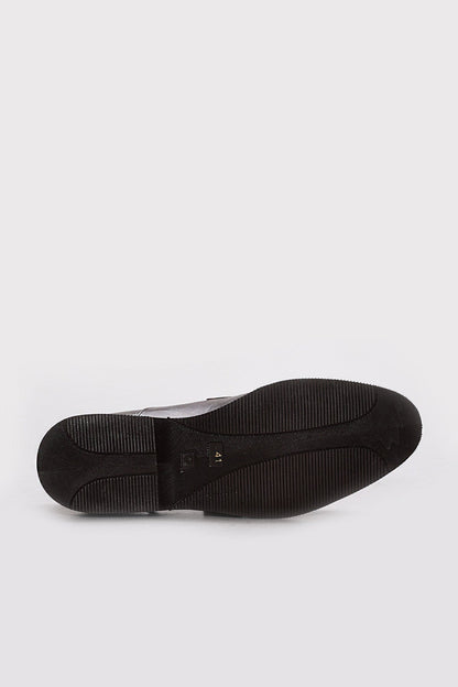 Dark Brown Leather Panelled Derby Shoes for Men | Wessi