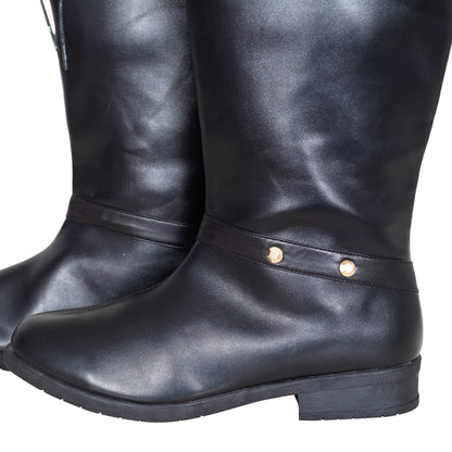 Halloween Cosplay Costume Unisex Black Pirate Swashbuckling Boots