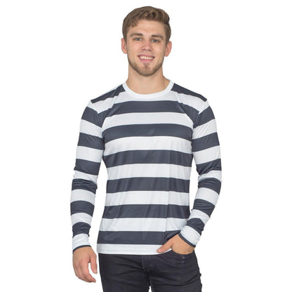 Halloween Costume Waldo Robber Striped Long Sleeve Shirt