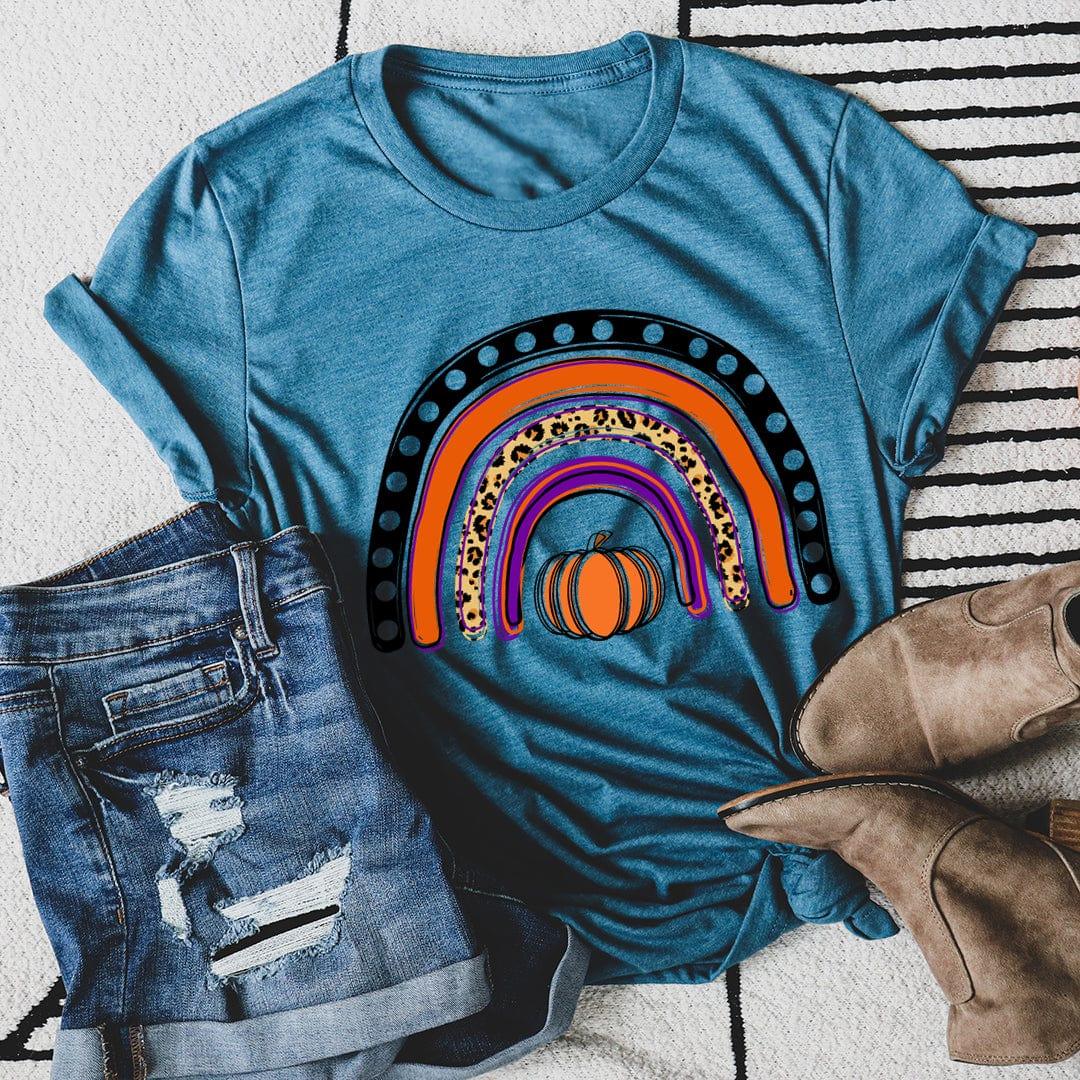 \"Halloween Rainbow\" – Boho Autumn Graphic Shirt