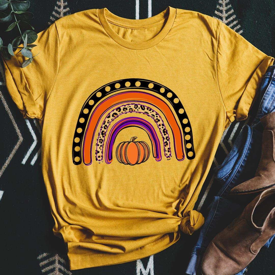 \"Halloween Rainbow\" – Boho Autumn Graphic Shirt