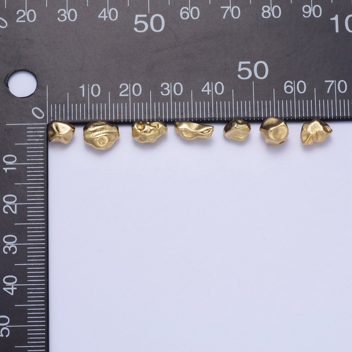Hammered Abstract Geometric Gold Spacer Bead | B-014, B-016, B-029, B-041, B-044, B-045, B-048