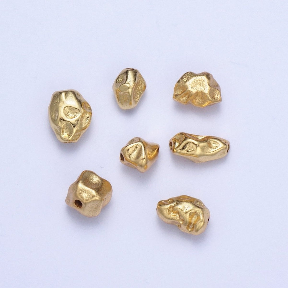 Hammered Abstract Geometric Gold Spacer Bead | B-014, B-016, B-029, B-041, B-044, B-045, B-048