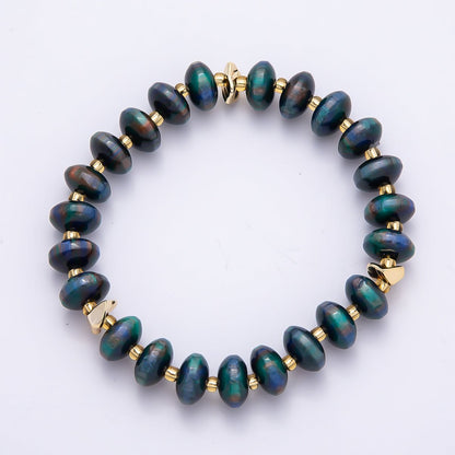 Handmade 10mm Rondelle Resin Bead 8 Inch Stretch Bracelet | WA-04619 ~ WA-04624