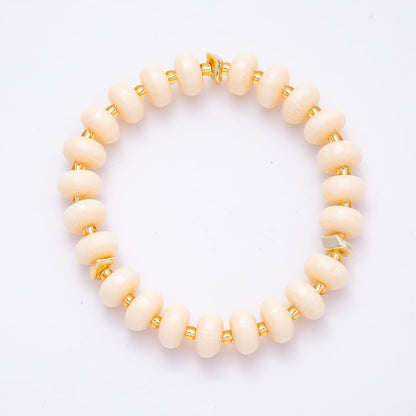 Handmade 10mm Rondelle Resin Bead 8 Inch Stretch Bracelet | WA-04619 ~ WA-04624