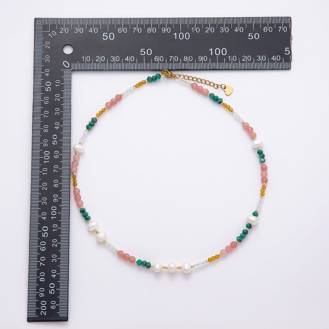 Handmade 4.2mm Shell Pearl Multicolor Multifaceted Bead Gemstone Chain 16 Inch Necklace | WA-04740