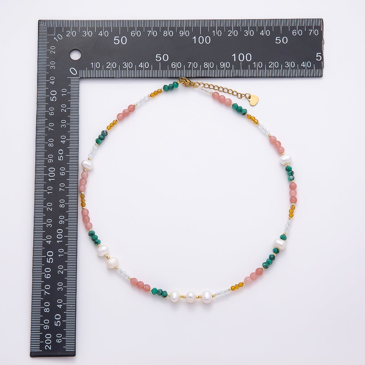 Handmade 4.2mm Shell Pearl Multicolor Multifaceted Bead Gemstone Chain 16 Inch Necklace | WA-04740