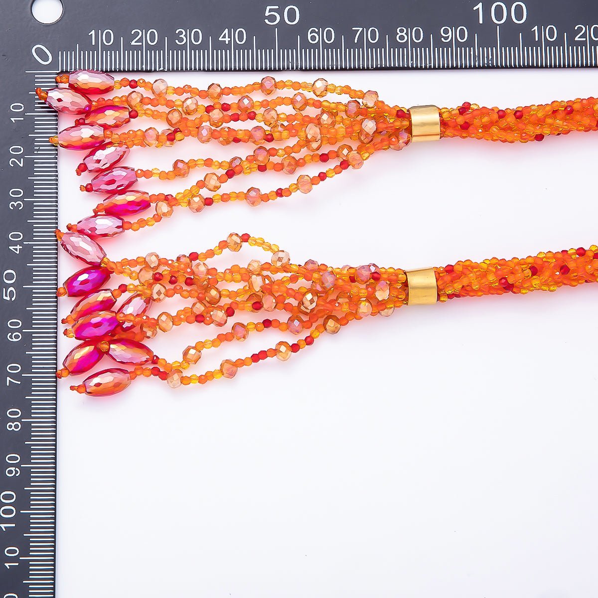 Handmade 7mm Multi Layer Fringe Knot Lariat Multifaceted Crystal Gemstone Chain 36 Inch Necklace | WA-01145 ~ WA-01307