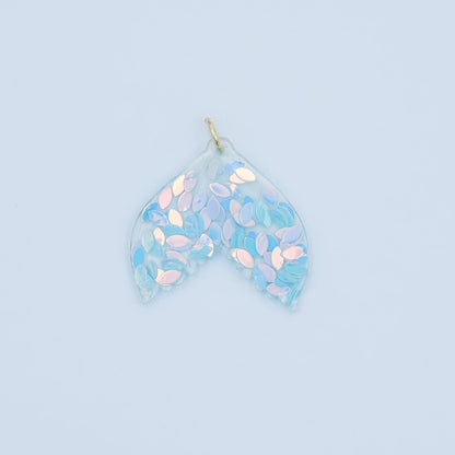 Handmade Blue Scale Mermaid Whale Fish Tail Resin Charm | N068